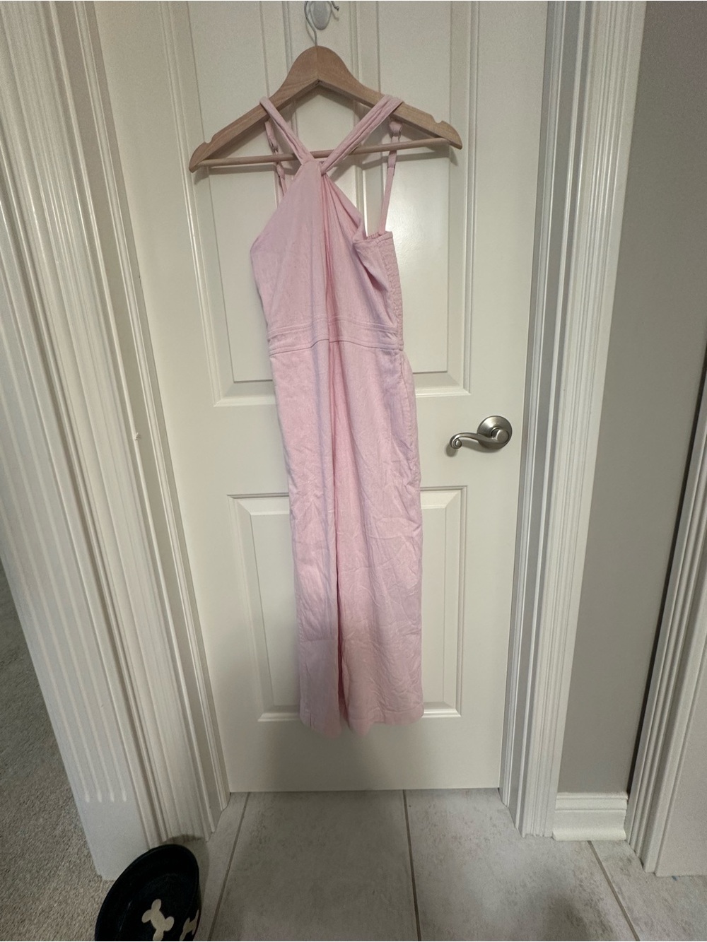 Abound Light Pink Girls Cross-Back One-Piece Jumpsuit